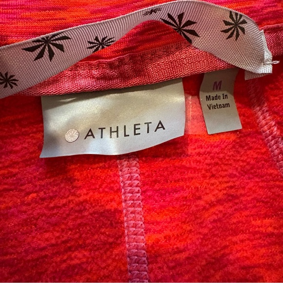 Athleta Orange Pink Space Dye Full Zip Hooded Sweatshirt Jacket, Sz M - Picture 13 of 14